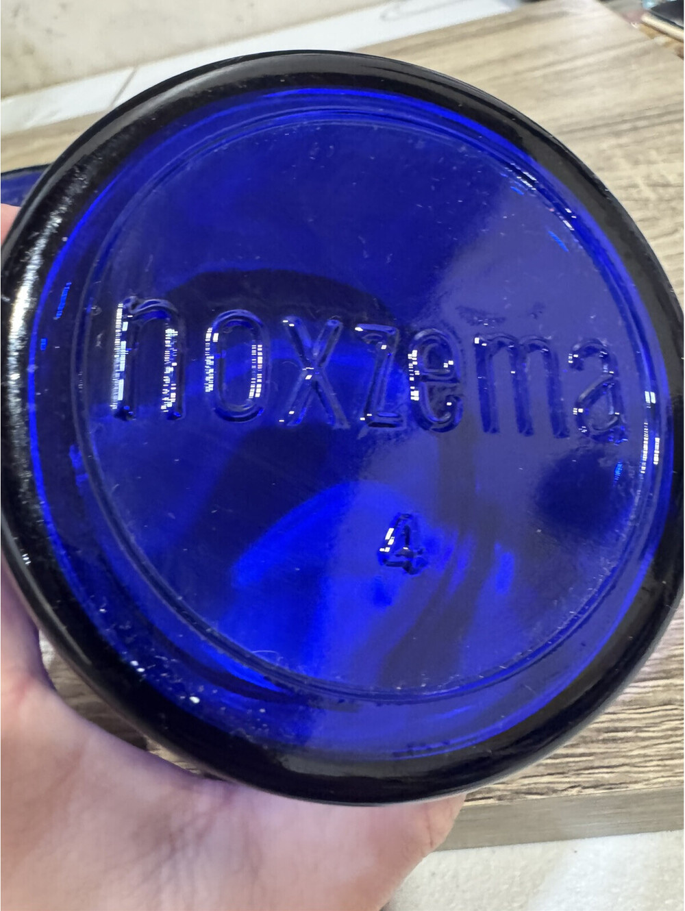 Vintage Noxzema Glass Jar Lot Of 3 Lid Cobalt Blue 10 Oz 3 Oz Empty. No Labels - Picture 12 of 12